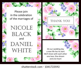Invitation with floral background