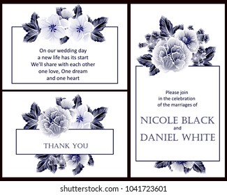 Invitation with floral background