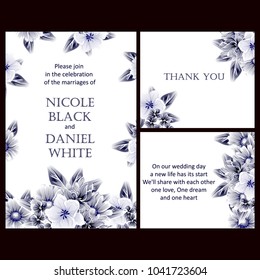 Invitation with floral background