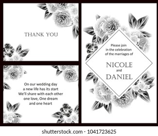 Invitation with floral background