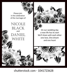 Invitation with floral background