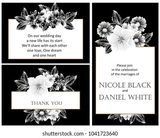 Invitation with floral background