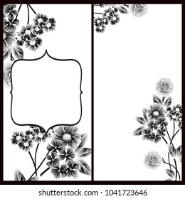 Invitation with floral background