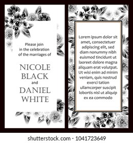 Invitation with floral background