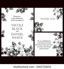 Invitation with floral background