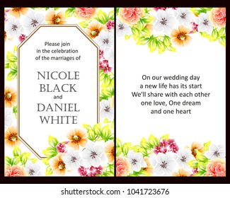 Invitation with floral background