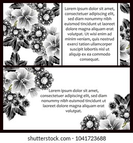 Invitation with floral background