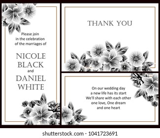 Invitation with floral background