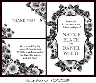 Invitation with floral background