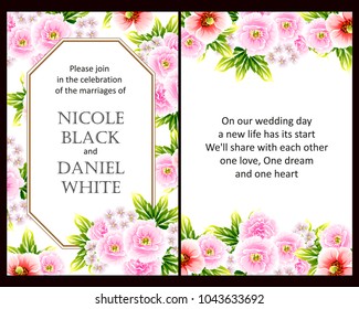 Invitation with floral background