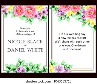 Invitation with floral background