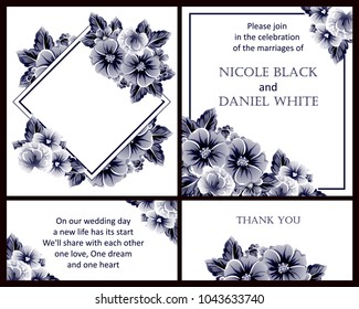 Invitation with floral background