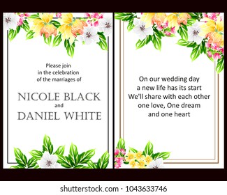 Invitation with floral background