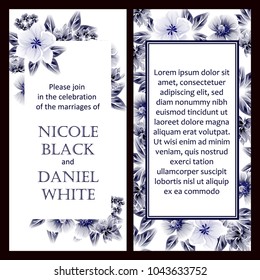 Invitation with floral background