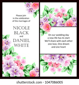 Invitation with floral background