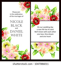 Invitation with floral background