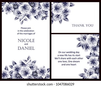Invitation with floral background