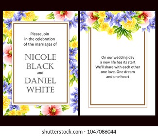 Invitation with floral background