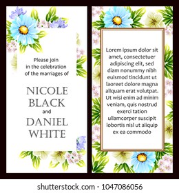 Invitation with floral background