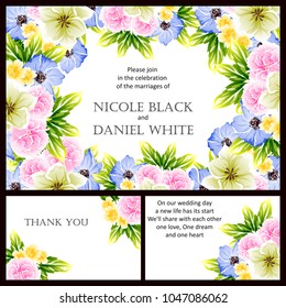 Invitation with floral background