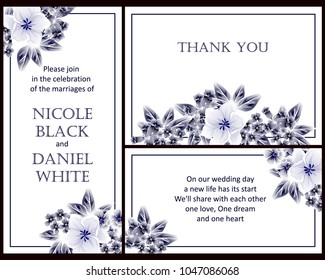 Invitation with floral background