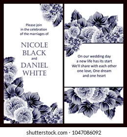 Invitation with floral background
