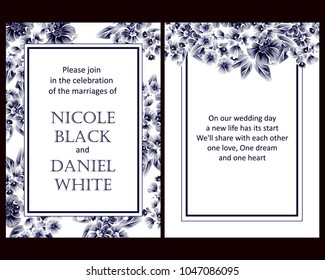 Invitation with floral background