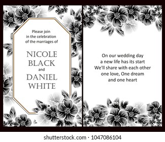 Invitation with floral background