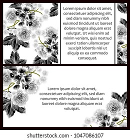 Invitation with floral background