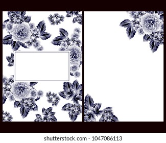 Invitation with floral background