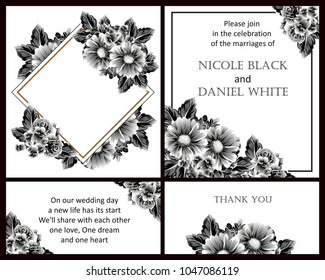 Invitation with floral background