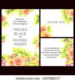 Invitation with floral background