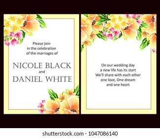 Invitation with floral background