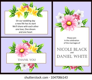 Invitation with floral background