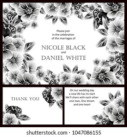 Invitation with floral background