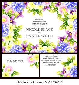 Invitation with floral background