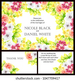Invitation with floral background