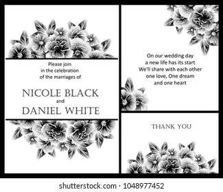 Invitation with floral background