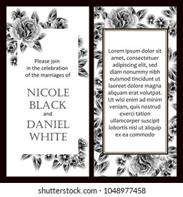 Invitation with floral background