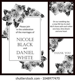 Invitation with floral background