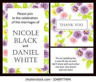 Invitation with floral background