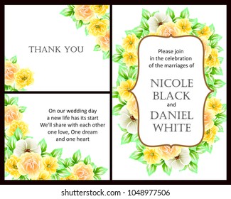 Invitation with floral background