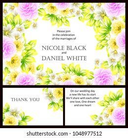 Invitation with floral background