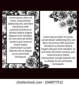 Invitation with floral background