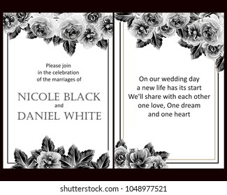 Invitation with floral background