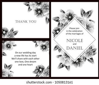 Invitation with floral background