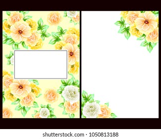 Invitation with floral background