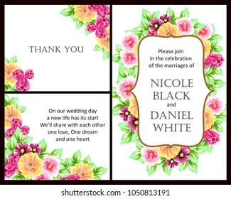 Invitation with floral background