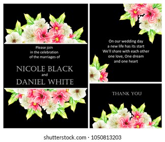 Invitation with floral background