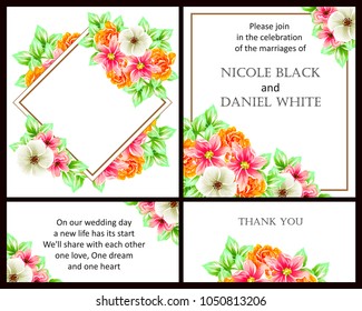 Invitation with floral background